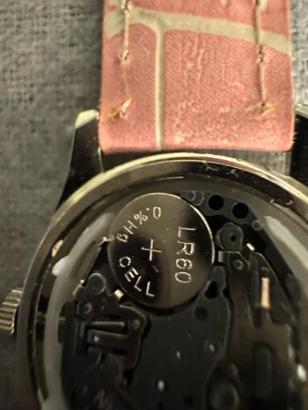 Charles David Pink Strap Silver-Tone Round Watch